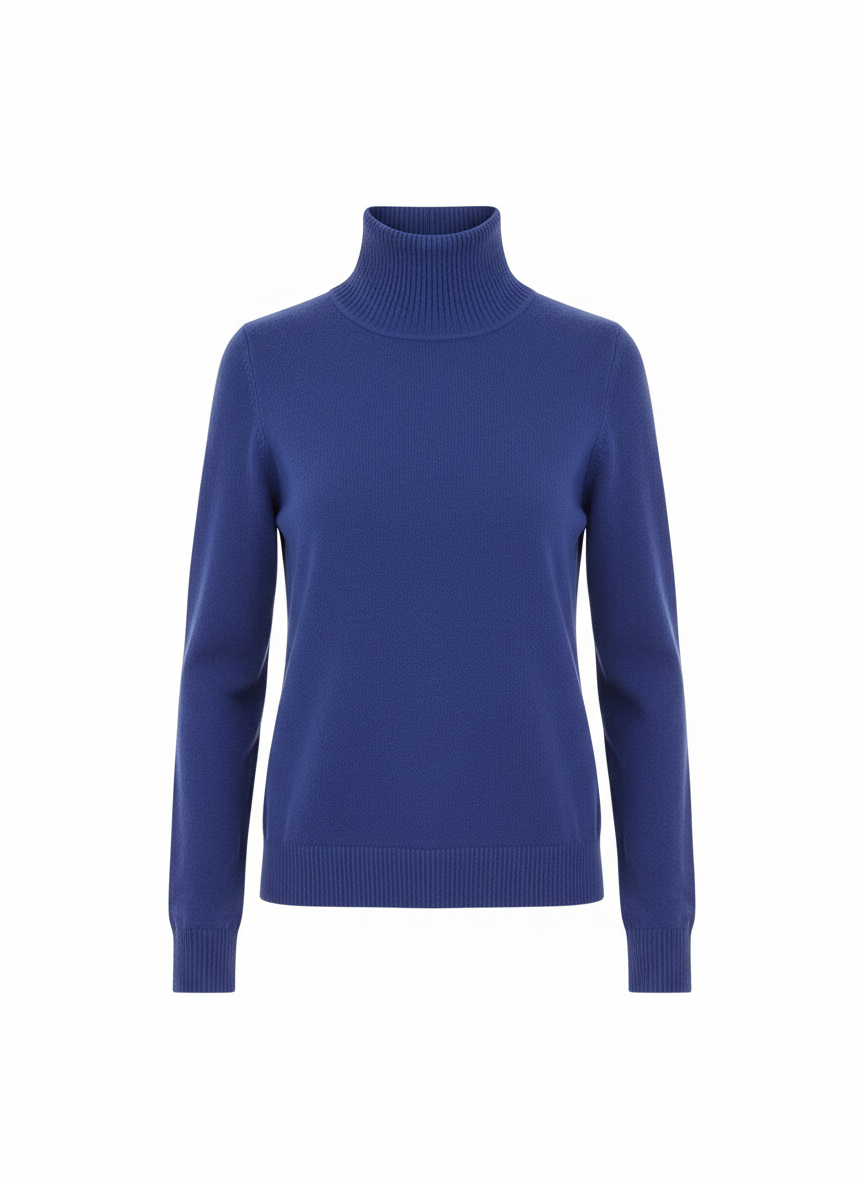Blue Mock Neck Sweater
