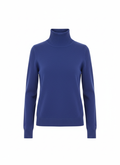 Blue Mock Neck Sweater