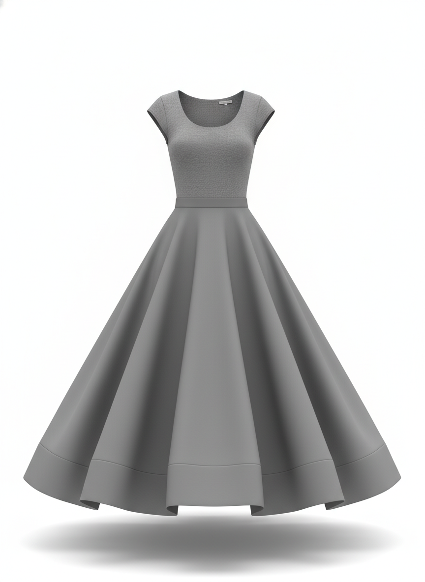 Gray A-Line Dress