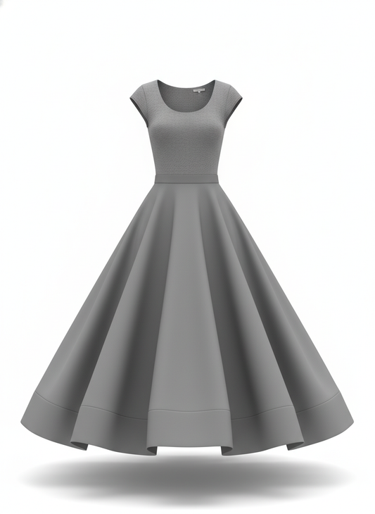 Gray A-Line Dress