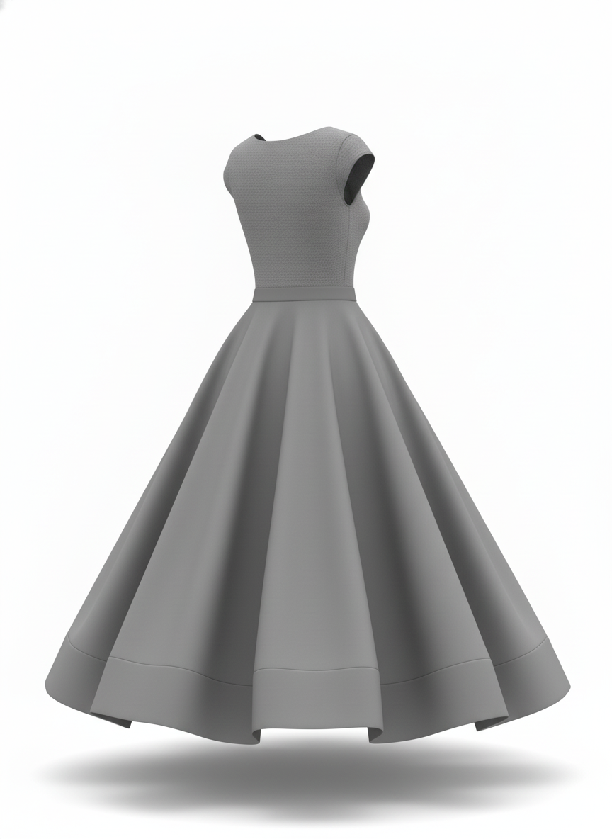 Gray A-Line Dress