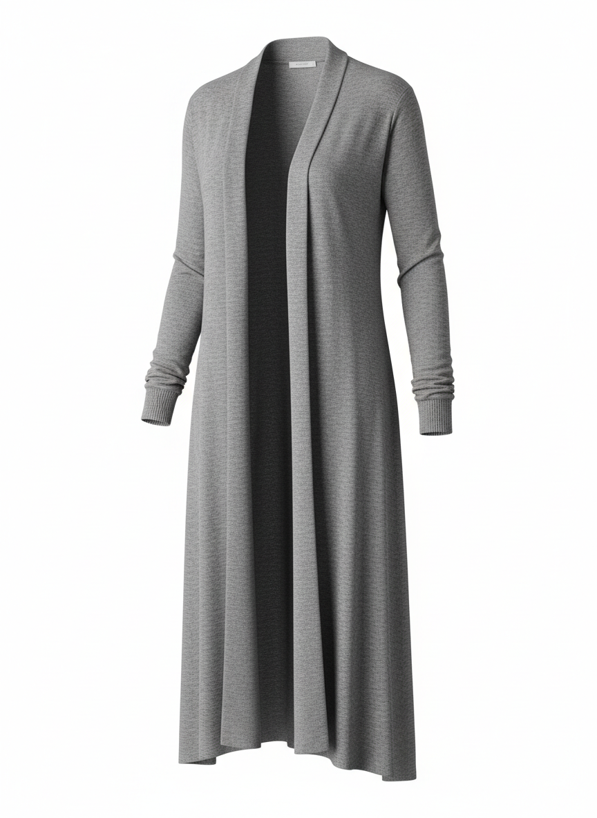 Gray Open Cardigan