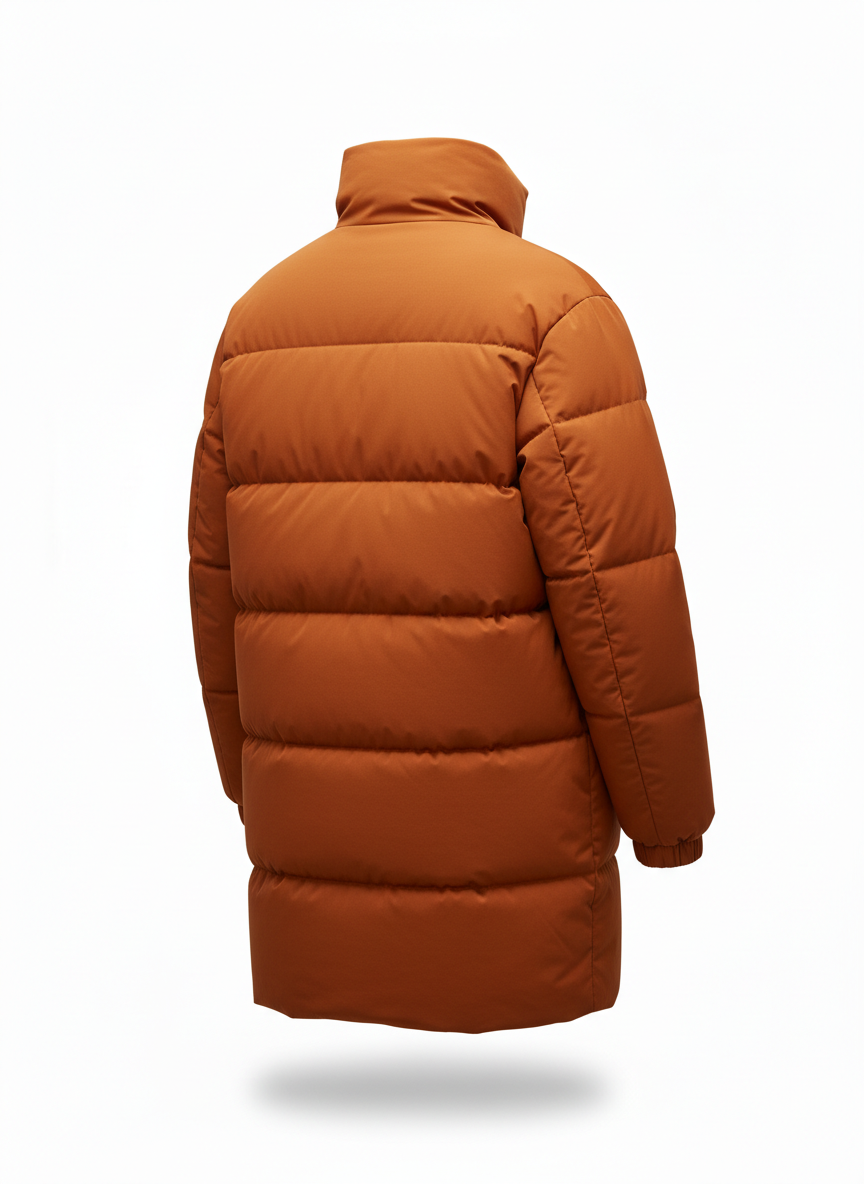 Men's Coat with Padded Mid Thigh Length