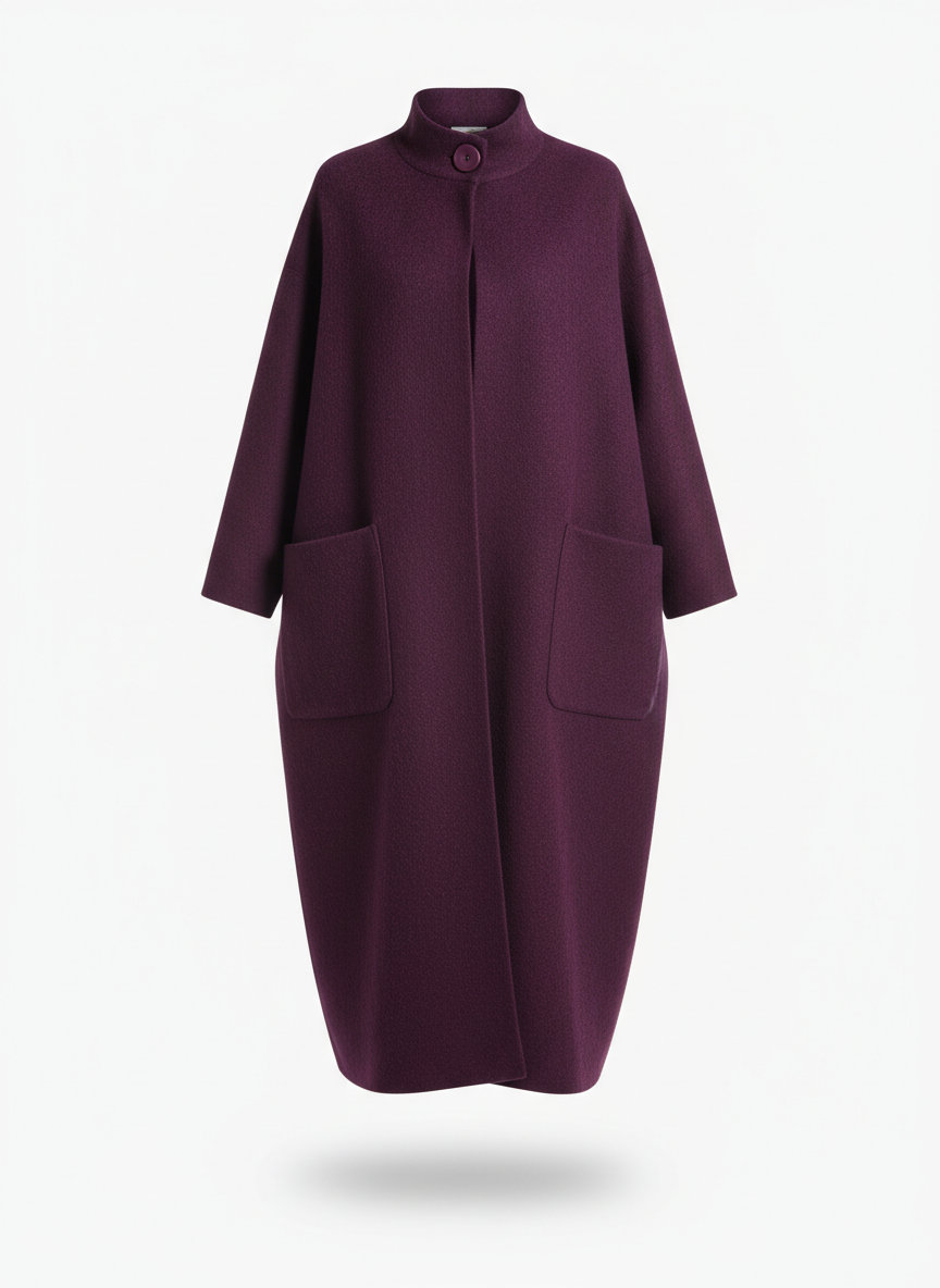 Women's Coat with Floor Length Hem