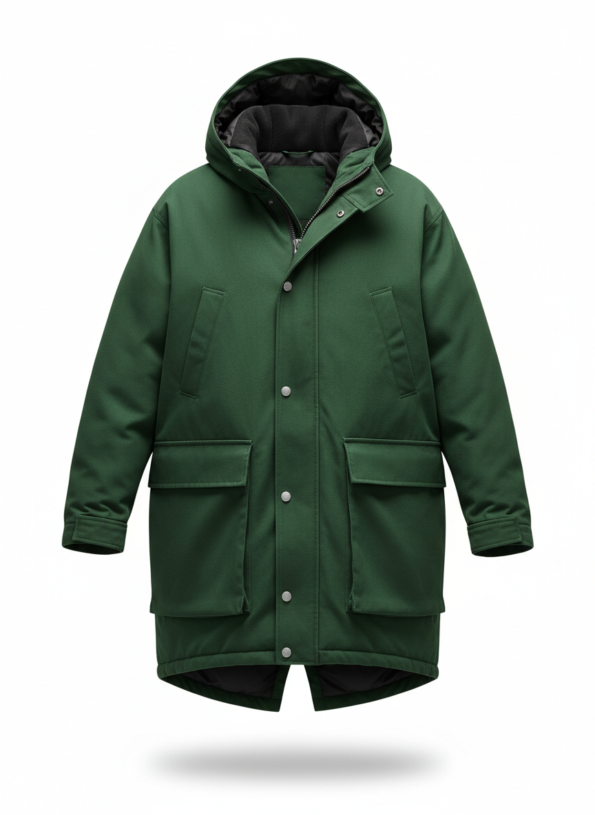 Women's Coat with Thigh Length Cut