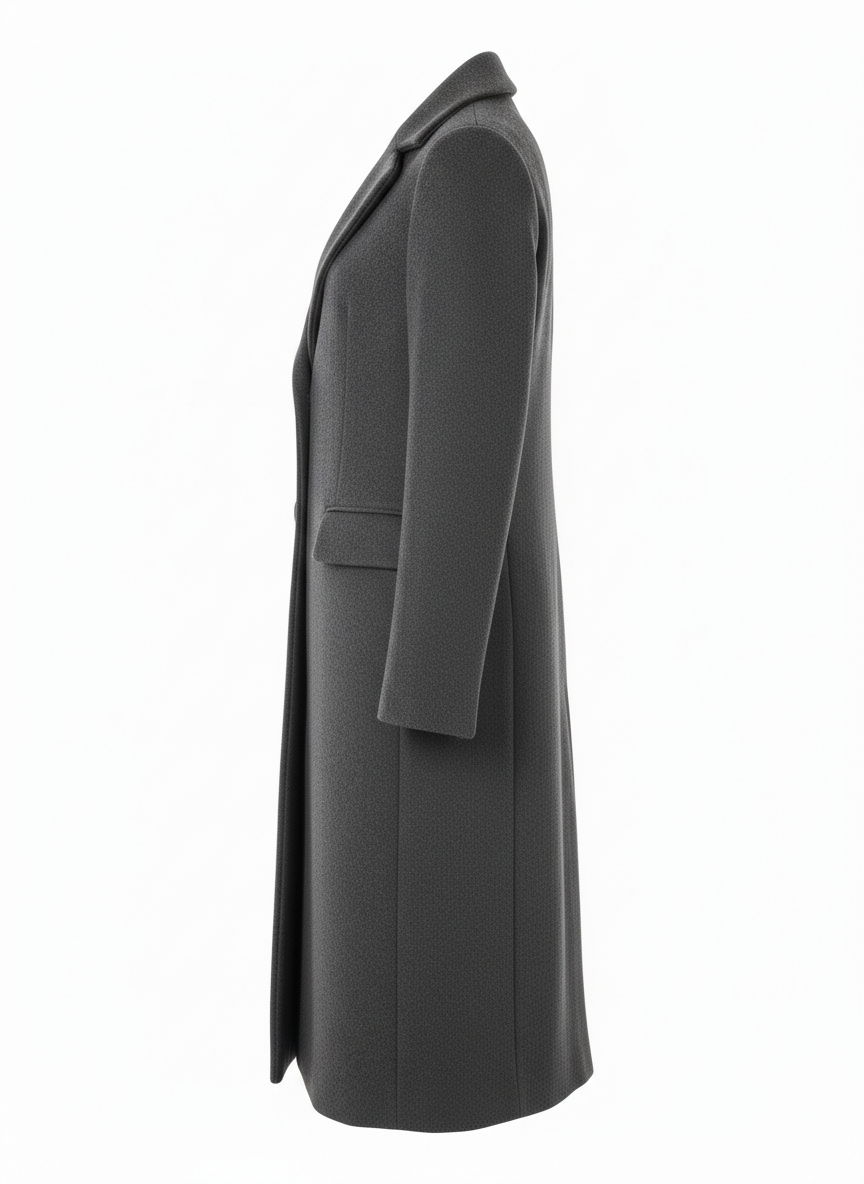 Men's Coat with Knee Length Hem