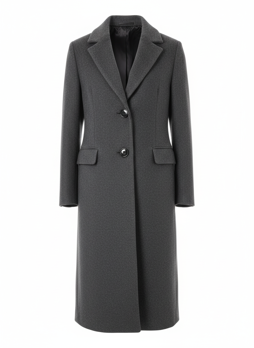 Men's Coat with Knee Length Hem