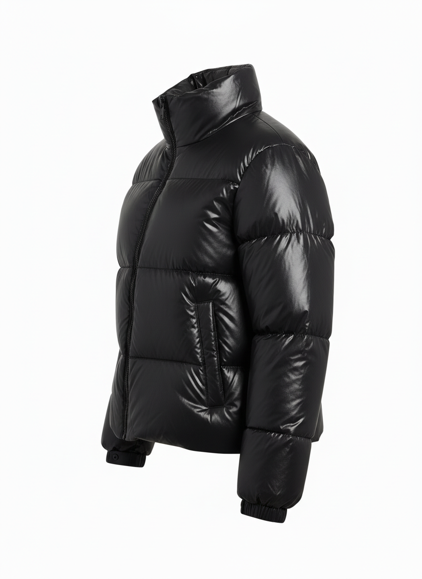Men's Puffer Jacket with Tall Stand Collar