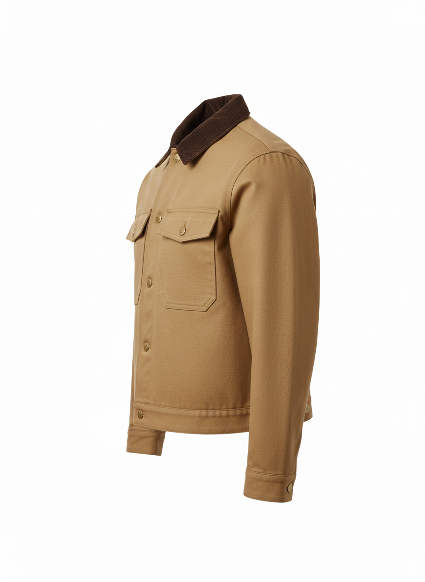 Men's Jacket with Heavy Brass Snaps