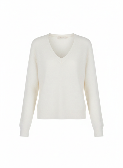 White V-Neck Sweater