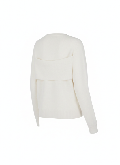 White V-Neck Sweater